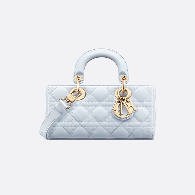 dior lady d-joy small pale pink lambskin cannage quilt horizontal multi strap hand shoulder crossbody bag